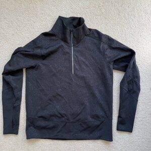 Lululemon Run to Reset 1/2 zip speckle emboss black